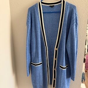 Forever 21 Blue Cardigan with Black and White Accents